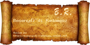 Besenyődi Radamesz névjegykártya